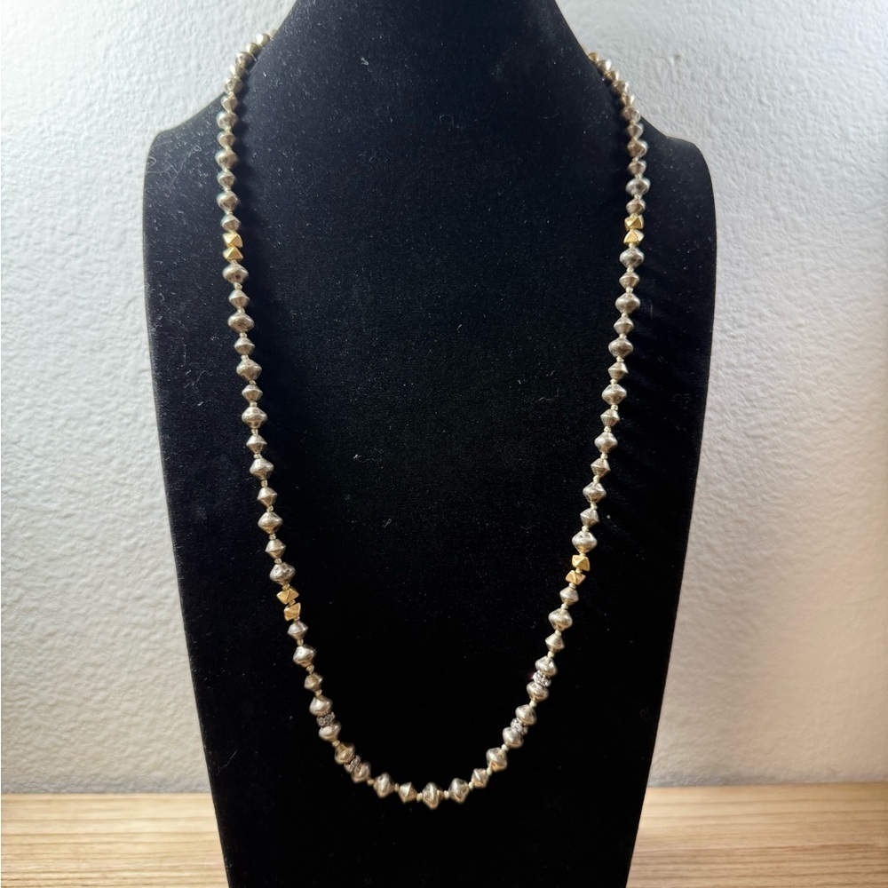Stella & Dot Mixed Metal Artisan Beaded Necklace